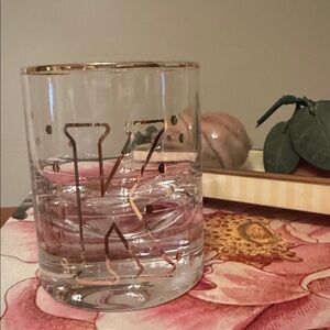 Anthropologie bistro highball tile glass letter k